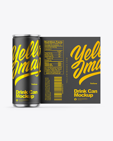 Glossy Metallic Can W/ Matte Finish Mockup