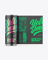 Glossy Metallic Can W/ Matte Finish Mockup