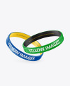 Two Glossy Silicone Wristbands Mockup