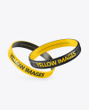 Two Glossy Silicone Wristbands Mockup