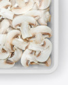 Plastic Tray With Sliced Champignon Mockup