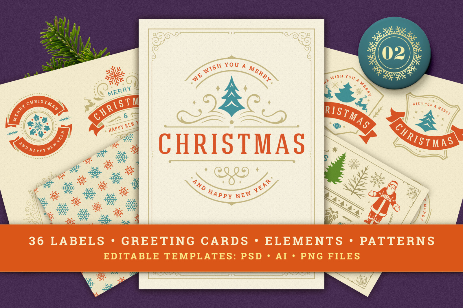 Christmas Retro Design Bundle Christmas Retro Design Bundle