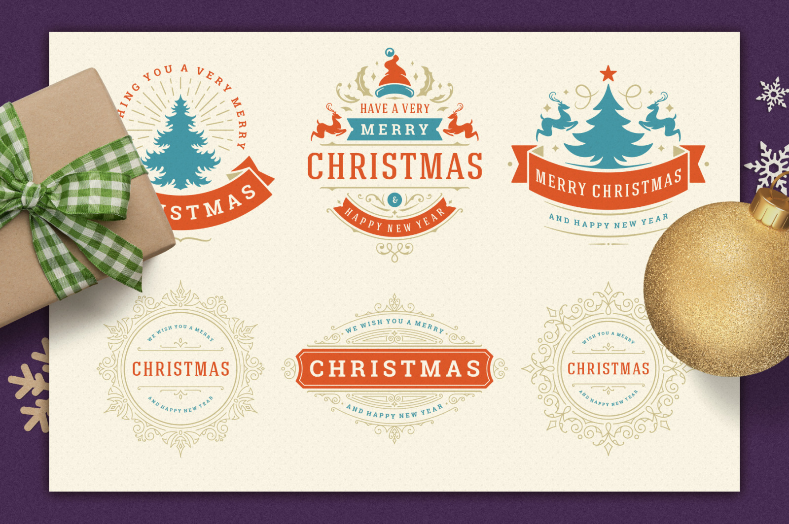 Christmas Retro Design Bundle Christmas Retro Design Bundle
