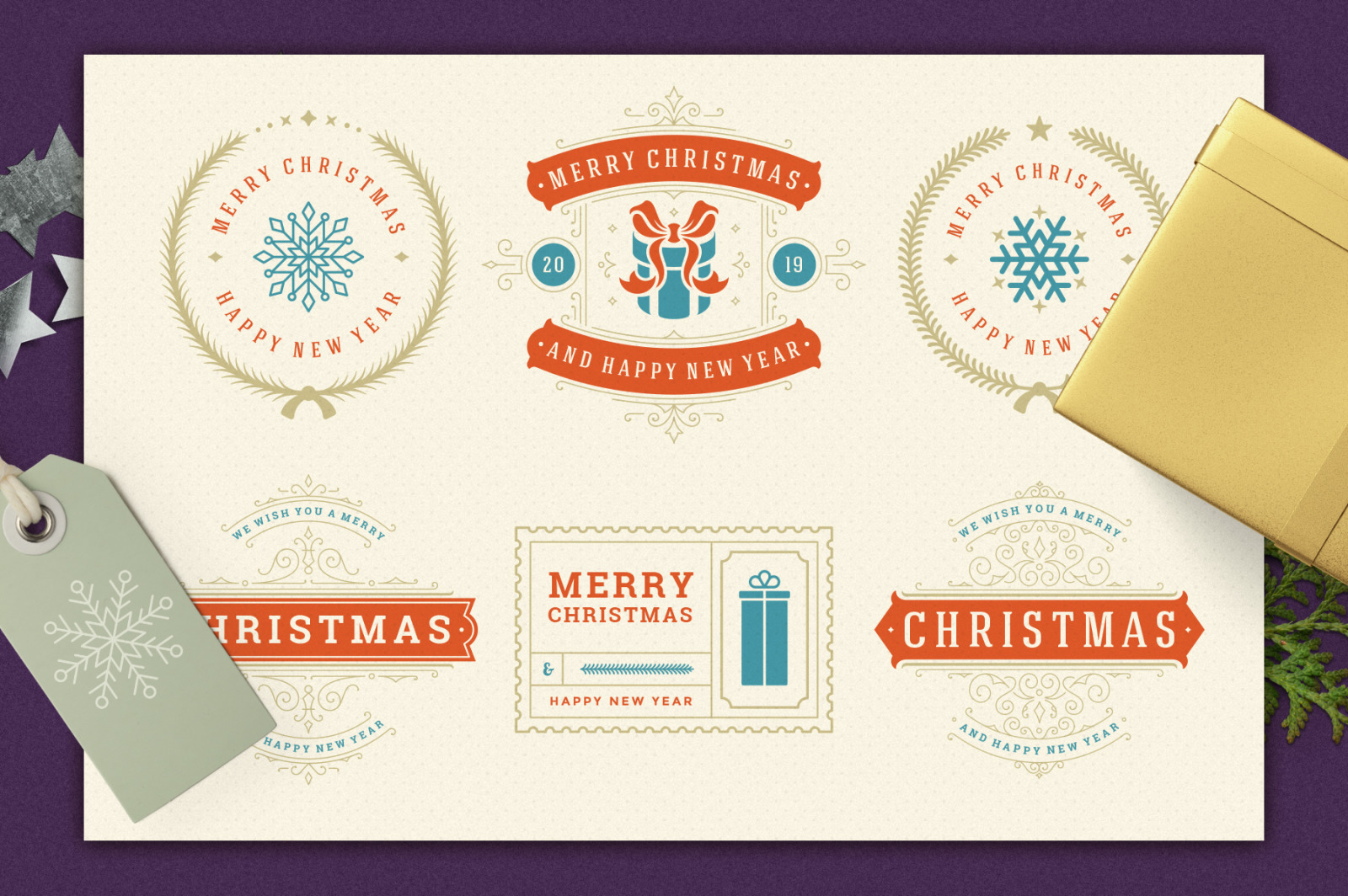 Christmas Retro Design Bundle Christmas Retro Design Bundle