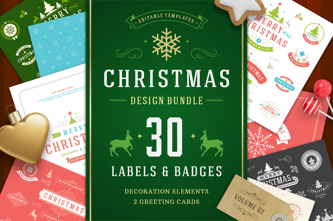Christmas 30 labels and badges Christmas 30 labels and badges