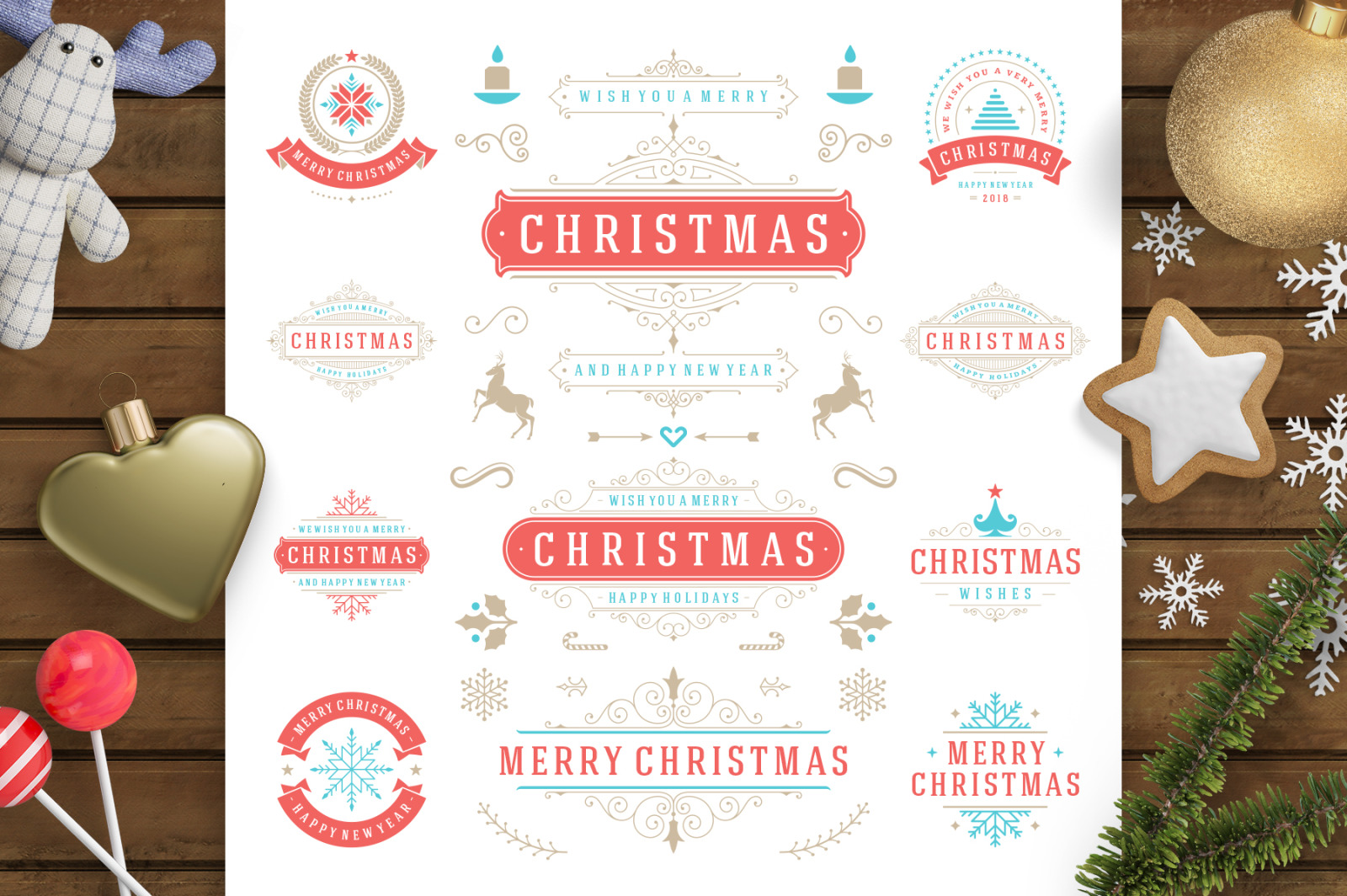 Christmas 30 labels and badges Christmas 30 labels and badges
