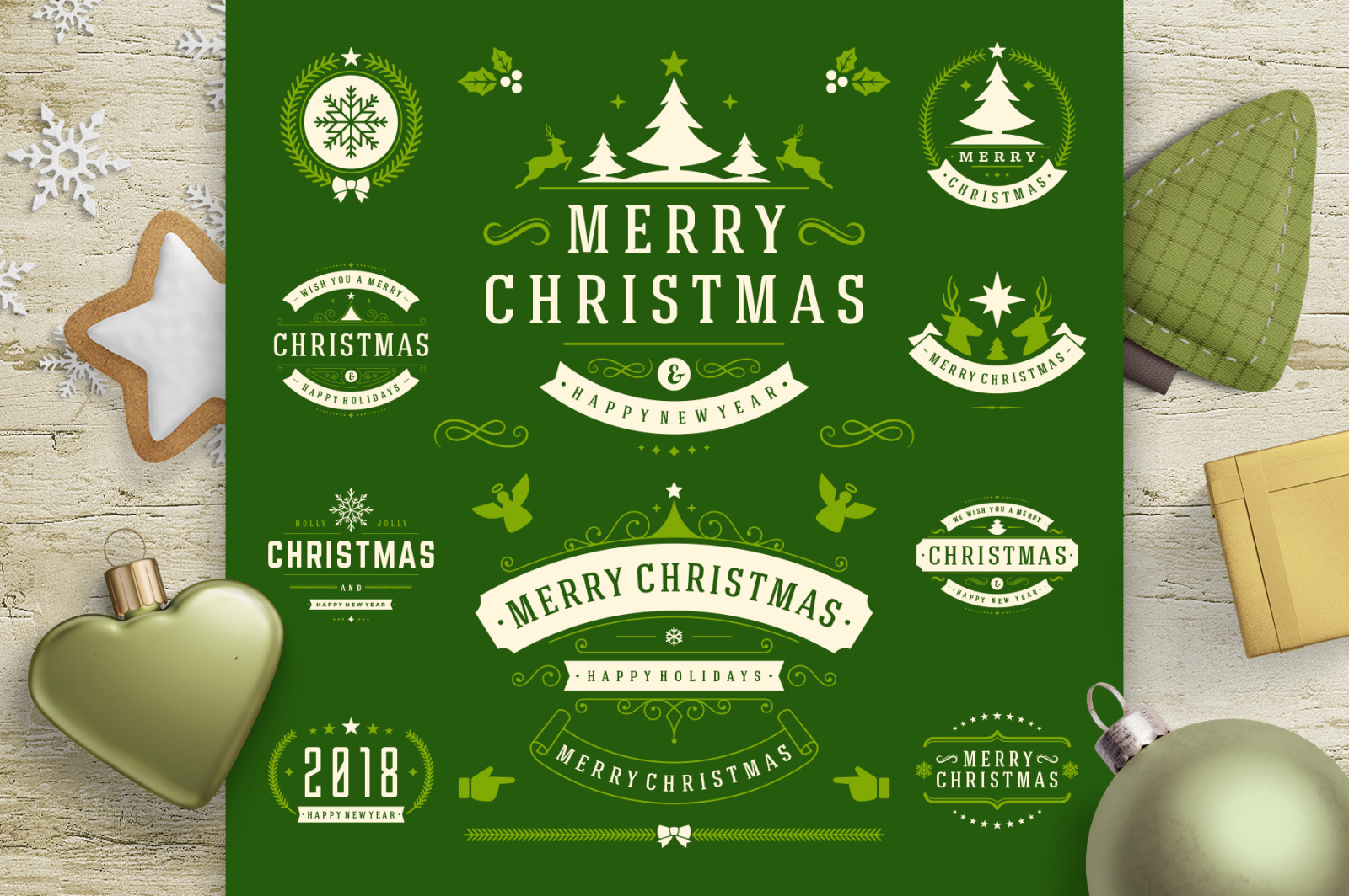 Christmas 30 labels and badges Christmas 30 labels and badges