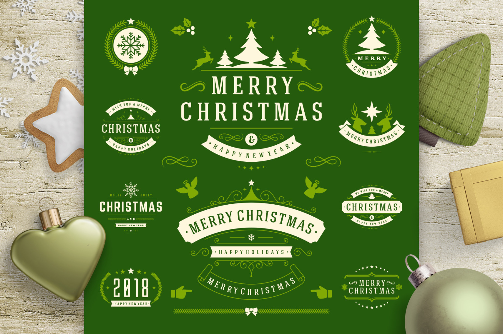 Christmas 30 labels and badges