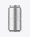 Aluminium Can With Water Drops Mockup