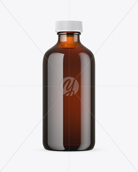 Amber Glass Bottle Mockup