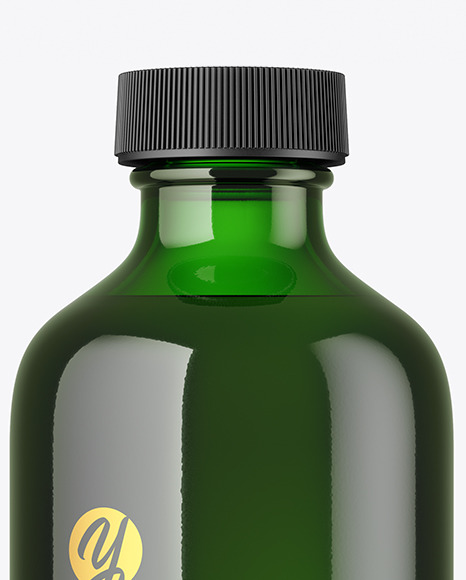 Green Glass Bottle Mockup