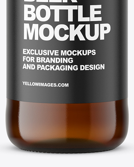 Amber Beer Bottle Mockup