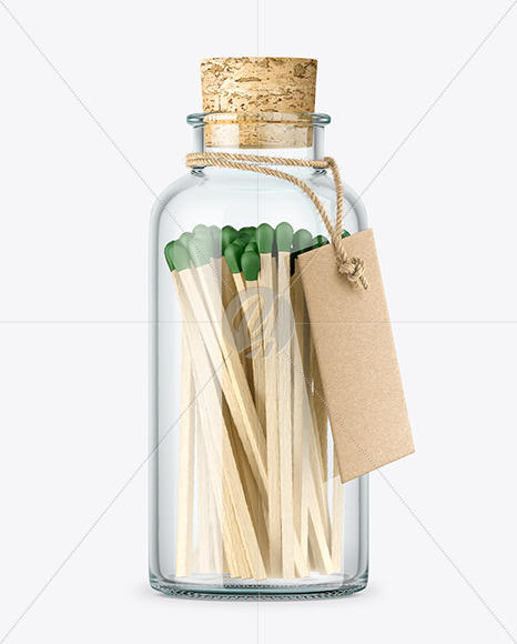 Bottle With Matches Mockup