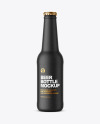 Black Ceramic Beer Bottle Mockup