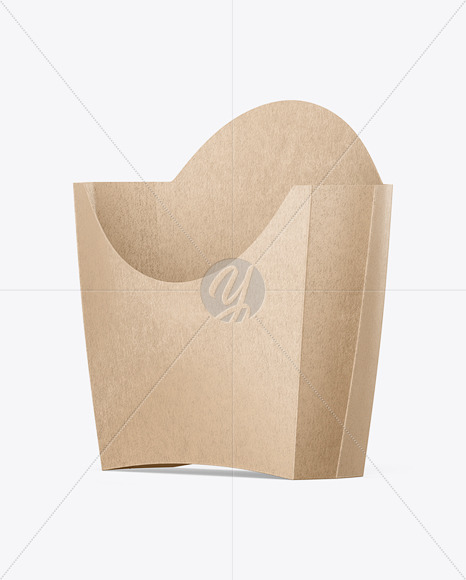 Kraft Paper French Fries Small Size Packaging Mockup - Half Side View