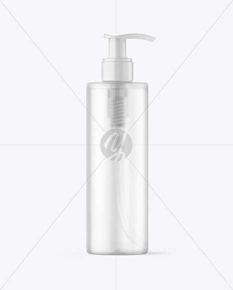 Frosted Cosmetic Bottle with Pump Mockup