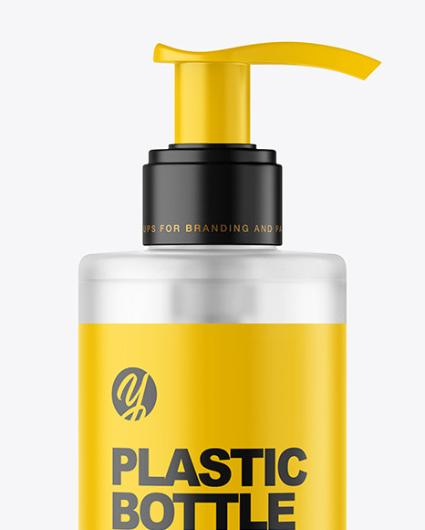 Frosted Cosmetic Bottle with Pump Mockup