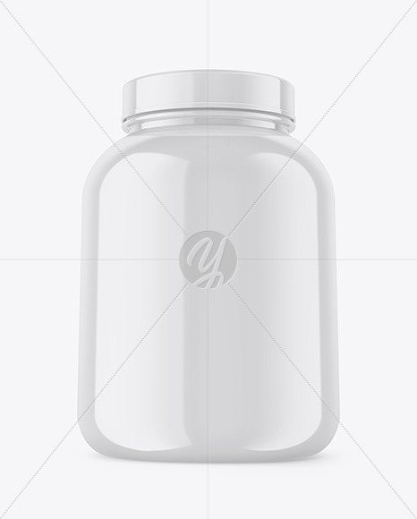 Glossy Protein Jar Mockup