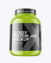 Glossy Protein Jar Mockup