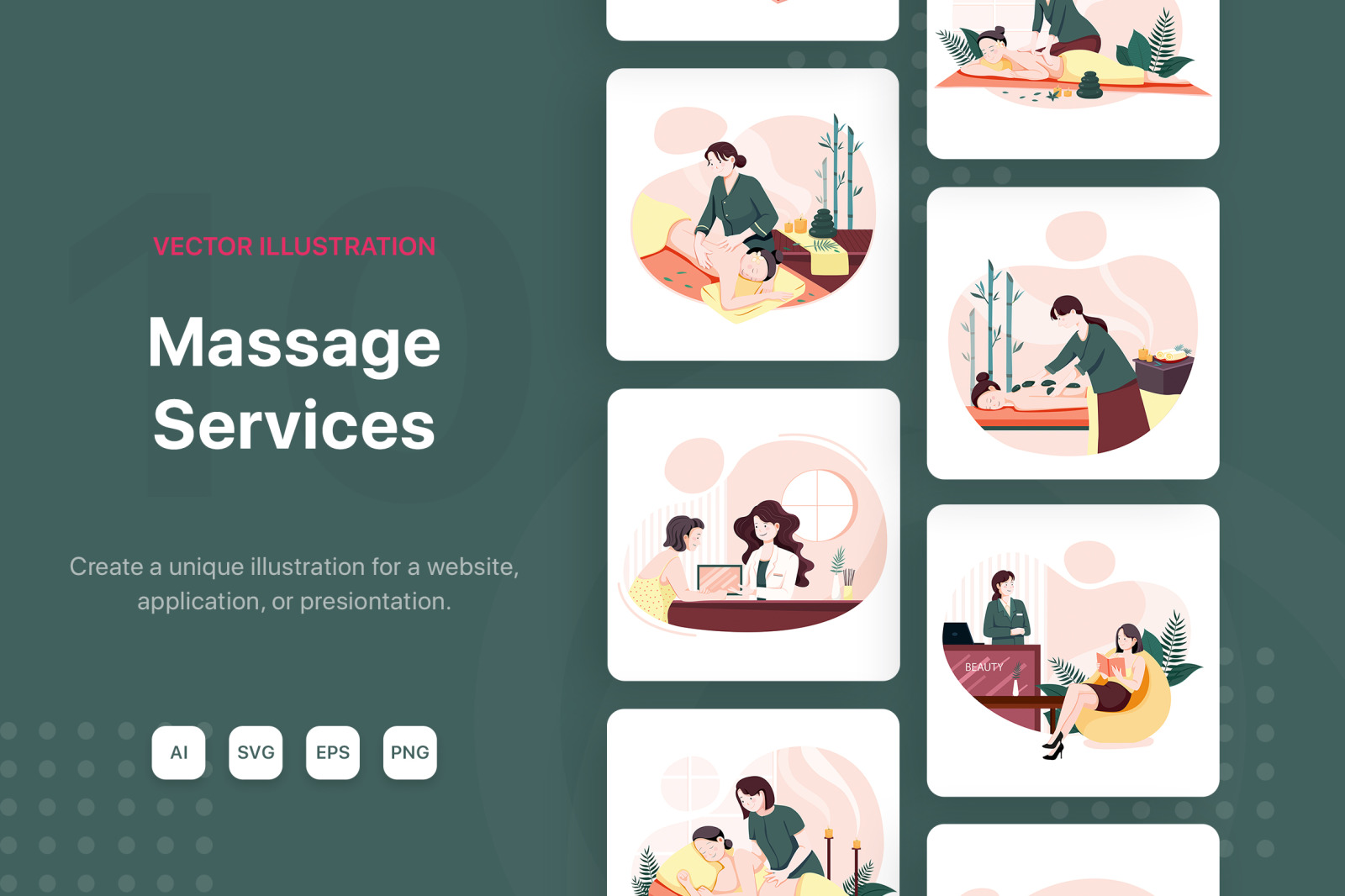 M141_Massage Service Illustrations M141_Massage Service Illustrations