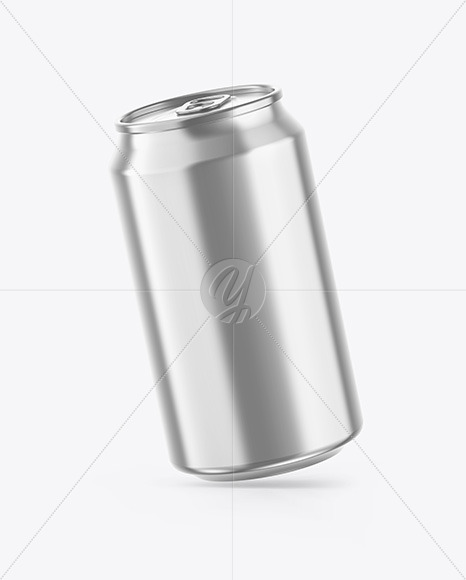 Glossy Metallic Drink Can Mockup