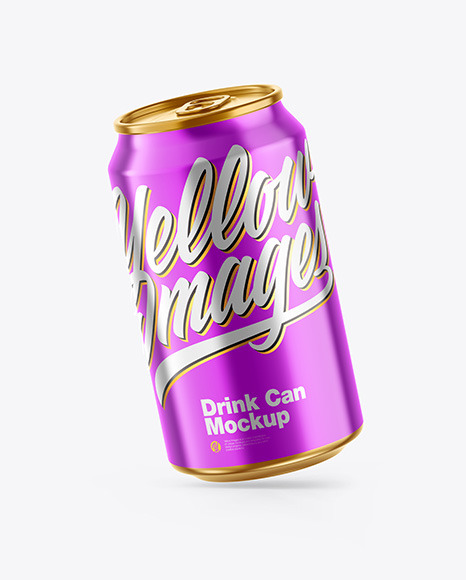 Glossy Metallic Drink Can Mockup