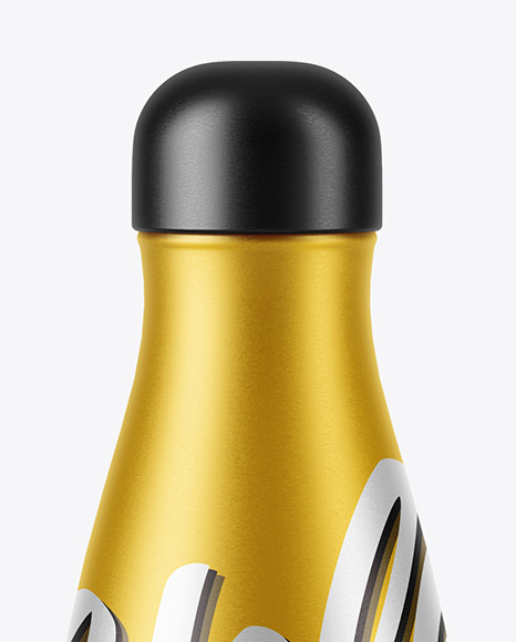 Metallic Water Bottle Mockup