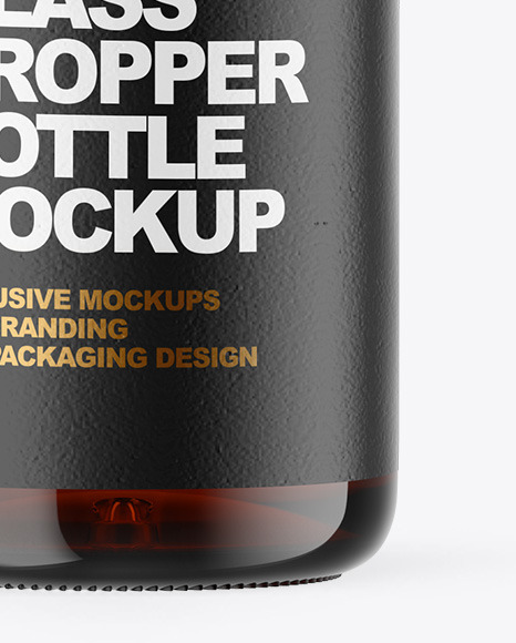 Amber Glass Dropper Bottle Mockup