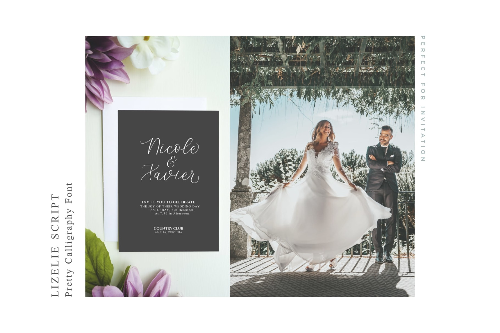 Lizelie Calligraphy font Lizelie Calligraphy font