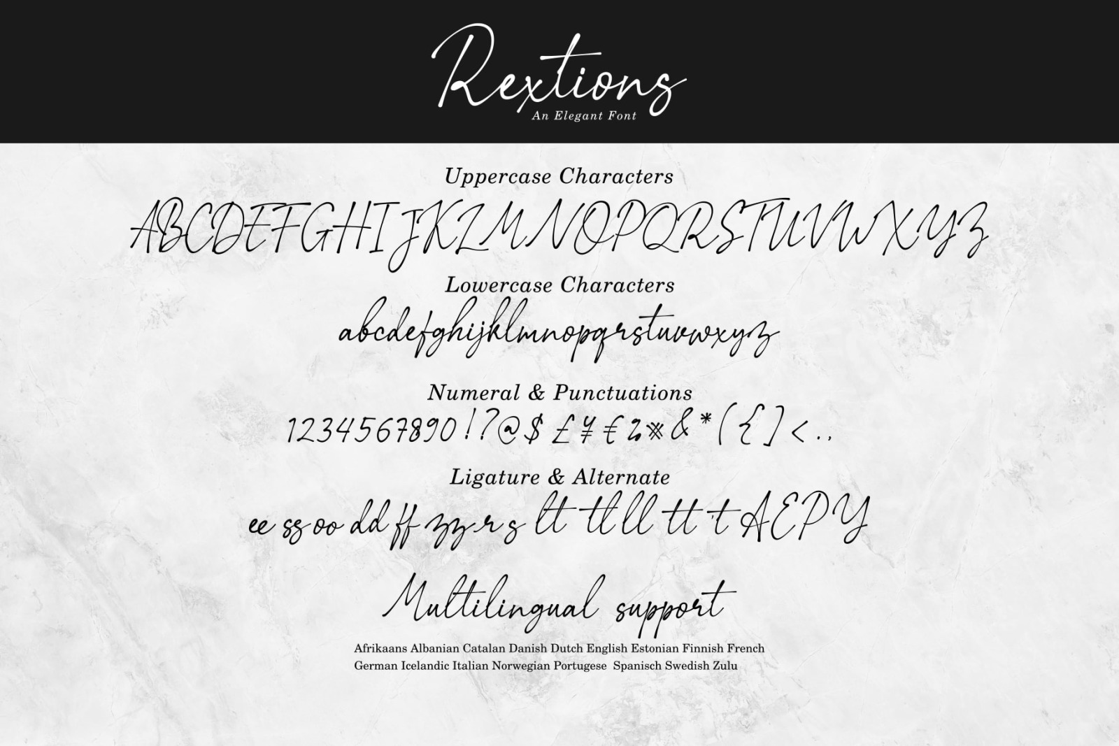 Rextions / an elegant font