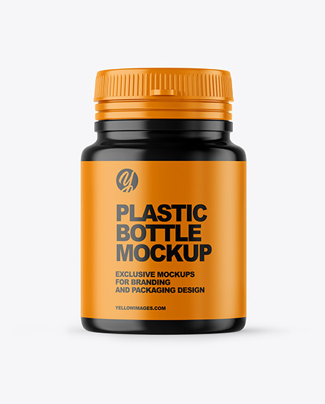 Glossy Plastic Pills Bottle Mockup