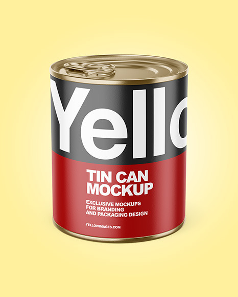 Tin Can With Pull Tab &amp; Matte Finish Mockup