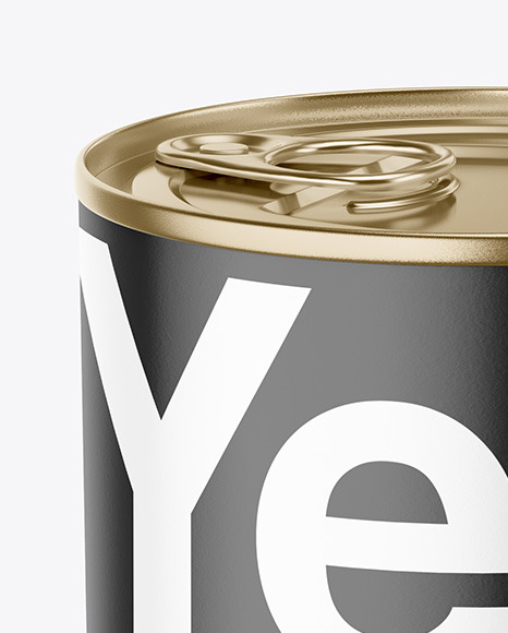 Tin Can With Pull Tab &amp; Matte Finish Mockup