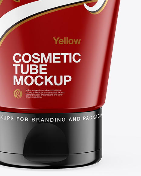 Glossy Cosmetic Tube Mockup