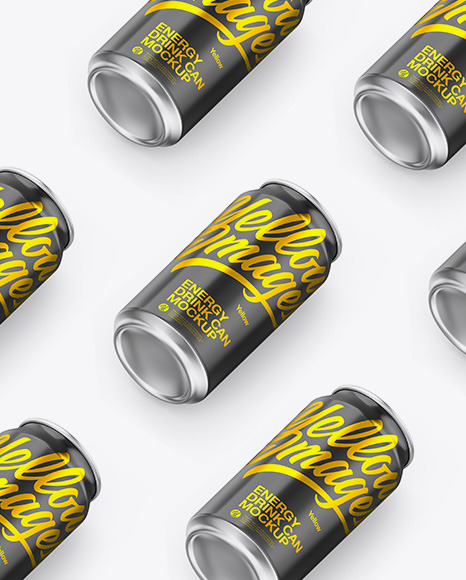 Metallic Can W/ Glossy Finish Mockup