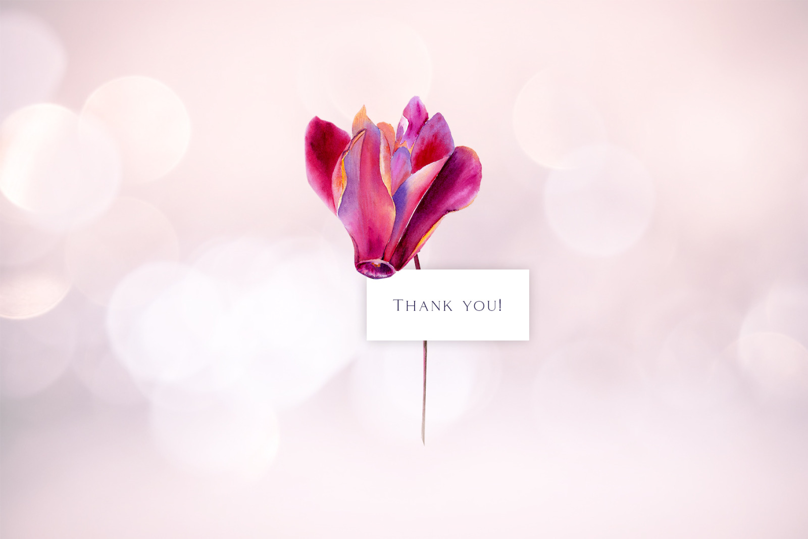 Watercolor clipart with pink floral & rose gold Watercolor clipart with pink floral & rose gold