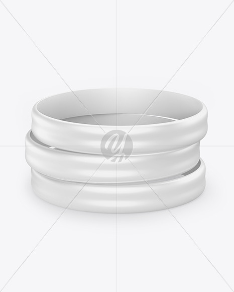 Glossy Silicone Wristbands Mockup