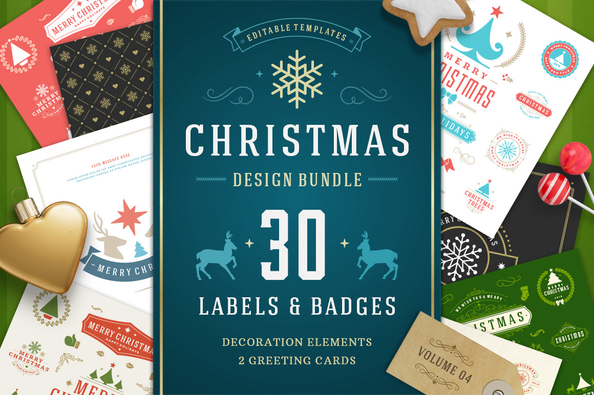 Christmas 30 labels and badges Christmas 30 labels and badges