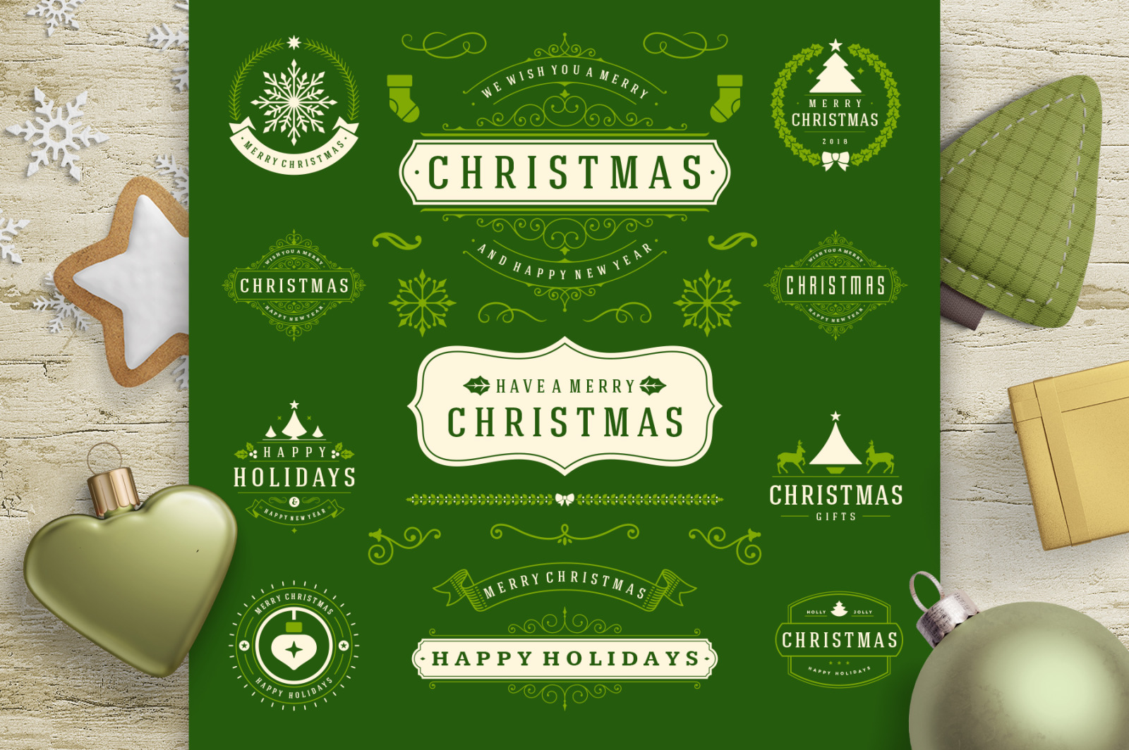 Christmas 30 labels and badges