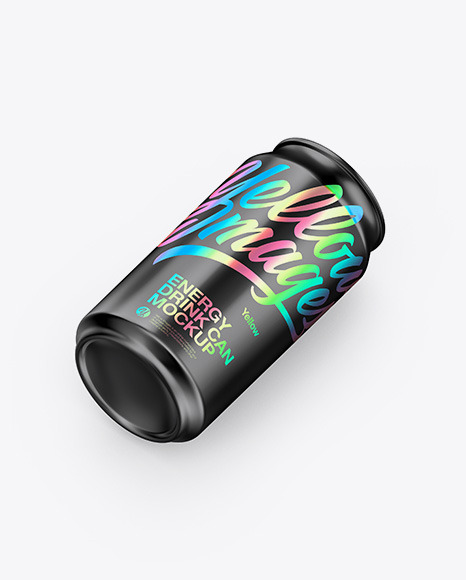 Glossy Metallic Can Mockup