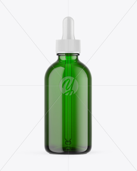 Green Glass Dropper Bottle Mockup