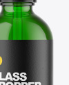 Green Glass Dropper Bottle Mockup