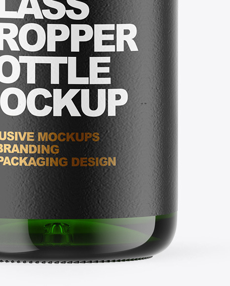 Green Glass Dropper Bottle Mockup