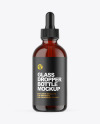 Dark Amber Glass Dropper Bottle Mockup