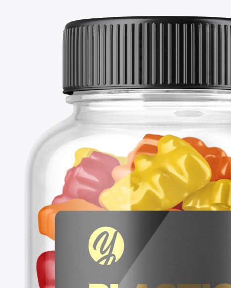 Plastic Bottle with Gummies Mockup