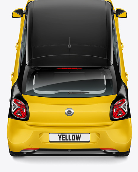 Hatchback Mockup - Back View (High-Angle Shot)