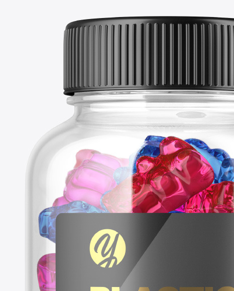 Plastic Bottle with Gummies Mockup