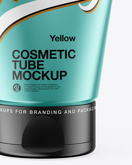 Matte Metallic Cosmetic Tube Mockup