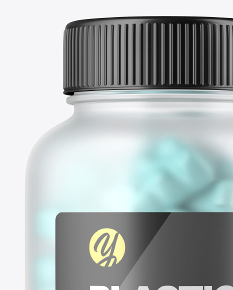 Frosted Bottle with Gummies Mockup