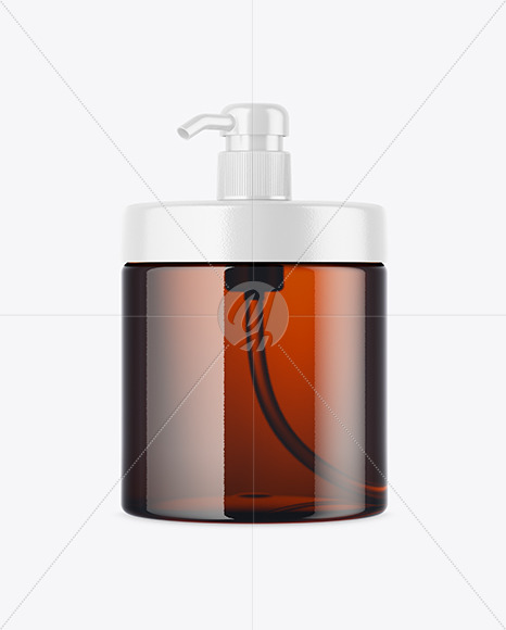 Amber Plastic Bottle Mockup